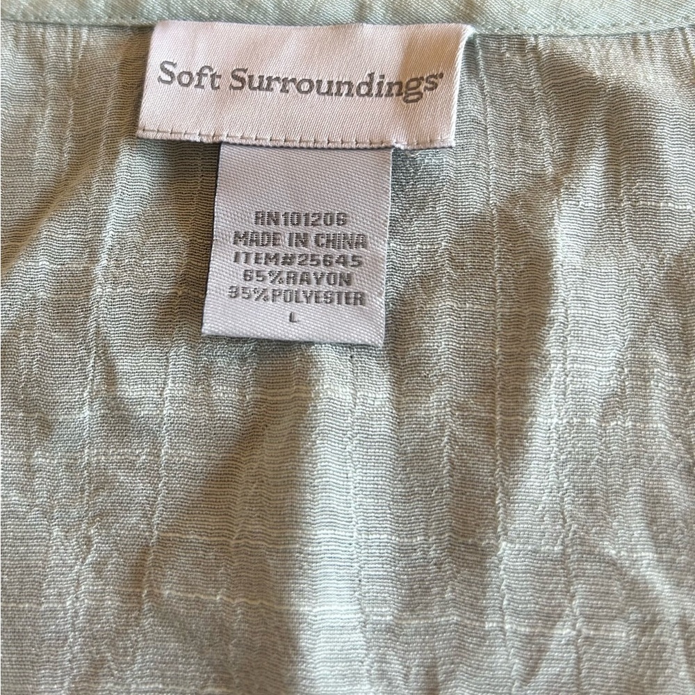 Soft Surroundings Baby Blue Lightweight Rayon Tunic Tank Top Large Style 25645 - Picture 7 of 7
